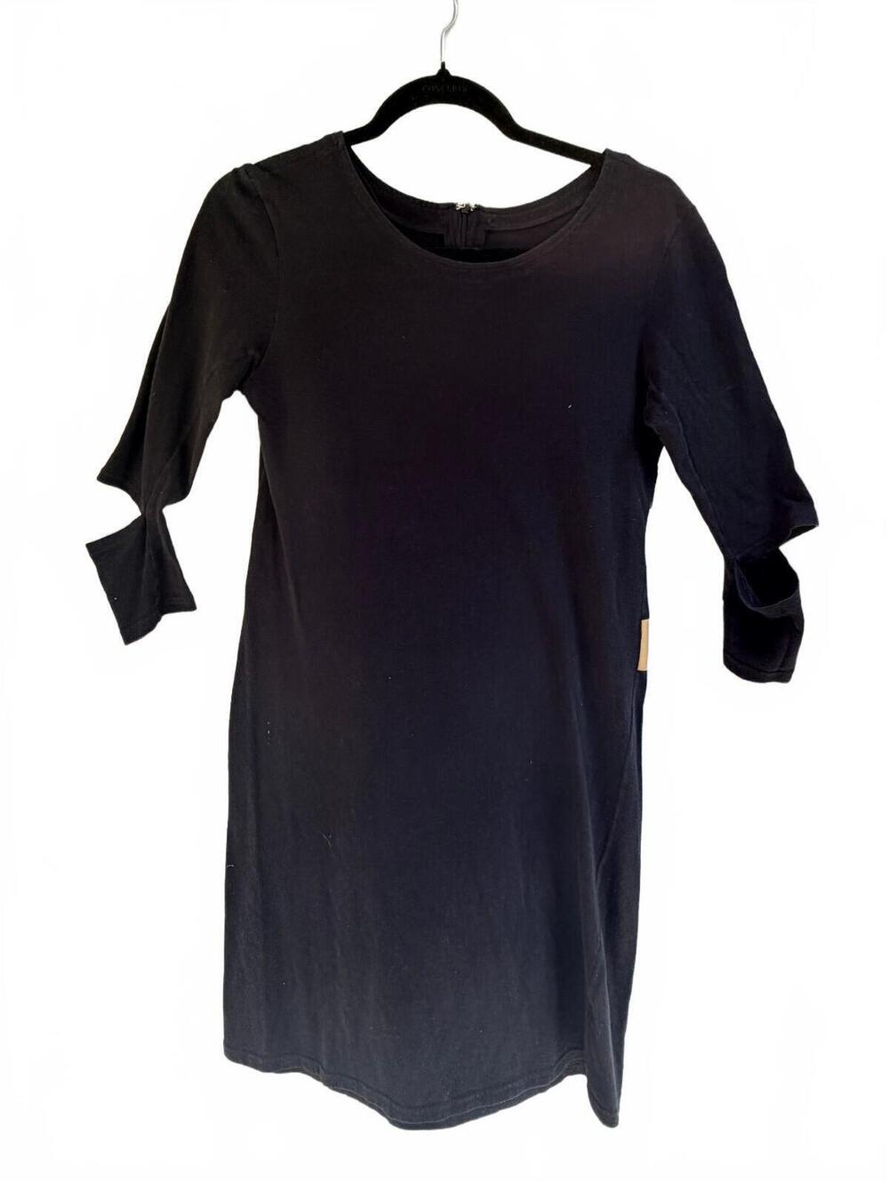 Helmut Lang Vintage 90s Black Dress Rose Stripe